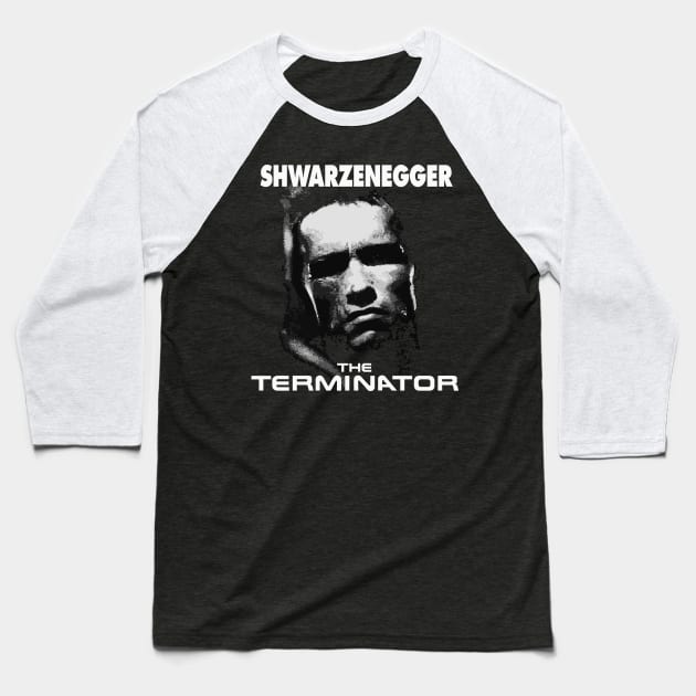 Retro Terminator Baseball T-Shirt by TheAnchovyman